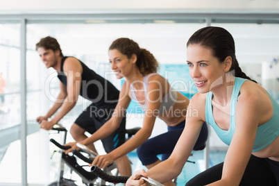 Fit people in a spin class