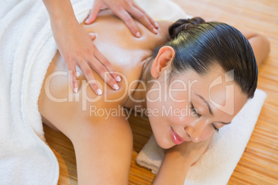 Woman getting a back massage