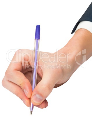 Hand writing with a pen