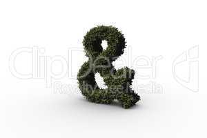 Ampersand made of leaves