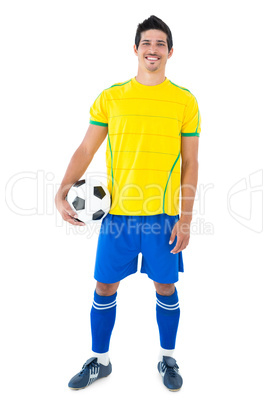 Football player in yellow with ball