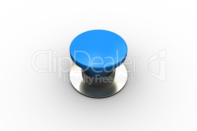 Digitally generated shiny blue push button