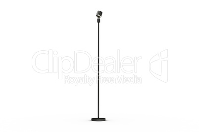 Digitally generated retro microphone on stand