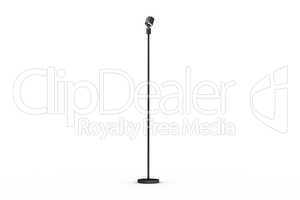 Digitally generated retro microphone on stand