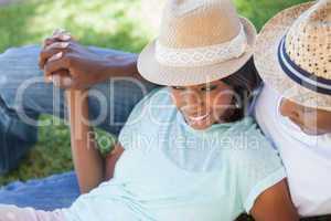 Smiling couple relaxing in their garden