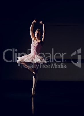 Beautiful ballerina dancing en pointe