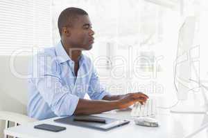 Focused businessman working at his desk