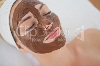 Beautiful blonde getting a chocolate facial treatment
