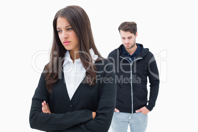 Unhappy couple not speaking to each other