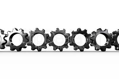 Metal cogs and wheels connecting