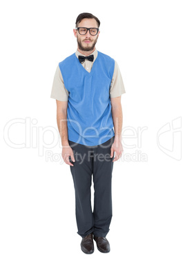 Geeky hipster wearing sweater vest