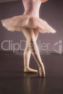 Ballerina standing in pink tutu