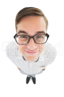 Geeky hipster smiling at camera