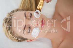 Beautiful blonde getting a facial treatment