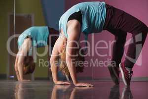 Pretty break dancer doing a back bend