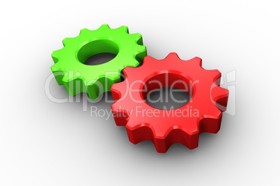 Red and green cog and wheel