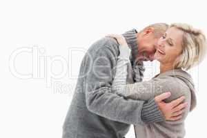 Happy mature couple in winter clothes