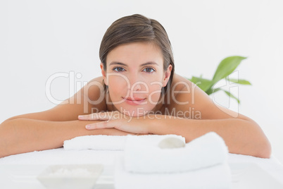 Close up of a beautiful woman on massage table