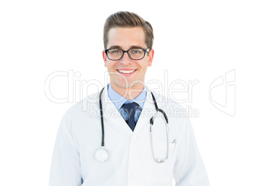 Handsome doctor smiling at camera