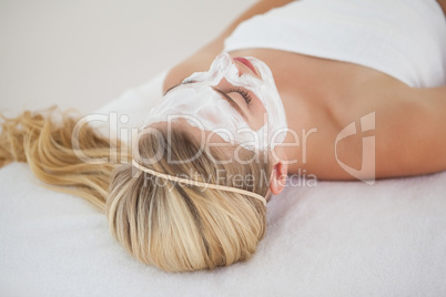 Beautiful blonde getting a facial treatment