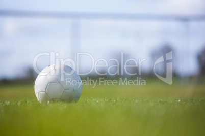 Football on an empty pitch