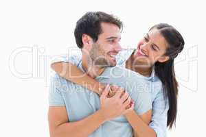 Cute couple smiling at each other