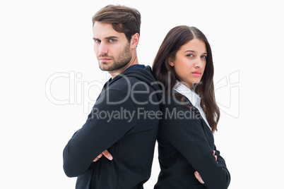 Unhappy couple not speaking to each other