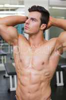 Muscular man looking away