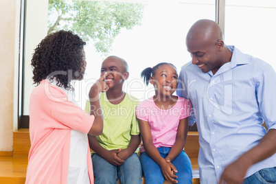 Happy family spending time together