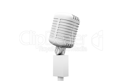 Digitally generated retro white microphone