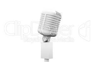 Digitally generated retro white microphone