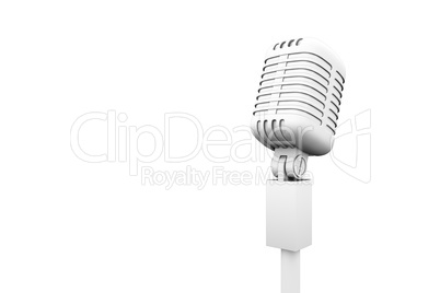 Digitally generated retro white microphone