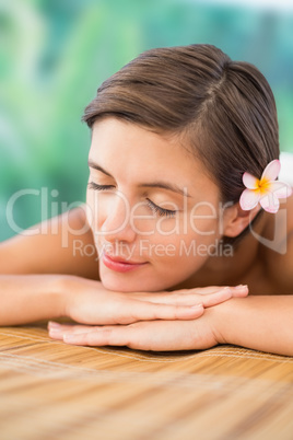 Close up of beautiful woman on massage table