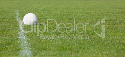 Football on an empty pitch