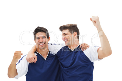 Football players celebrating a win