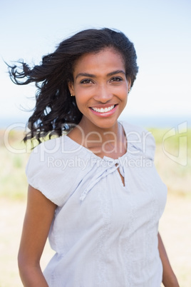 Casual woman smiling at camera