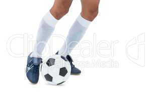 Football player kicking the ball