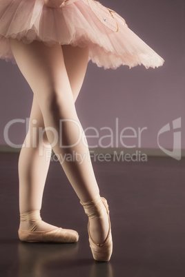 Ballerina standing in pink tutu
