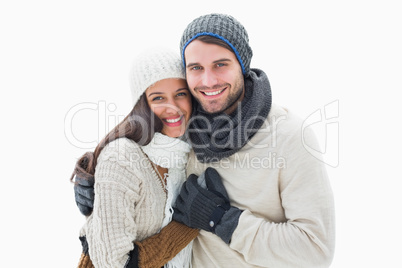 Attractive young couple in warm clothes