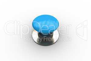 Digitally generated shiny blue push button
