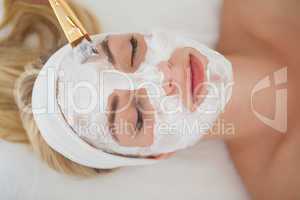 Beautiful blonde getting a facial treatment