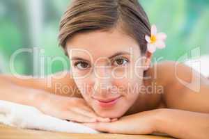 Close up of a beautiful woman on massage table