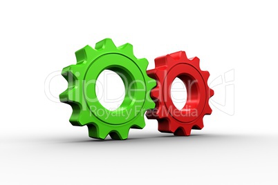 Red and green cog and wheel