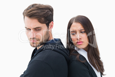 Unhappy couple not speaking to each other