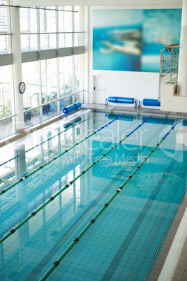 High angle shot of empty swimming pool