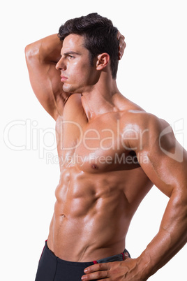 Young shirtless muscular man