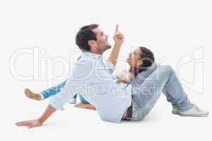 Attractive young couple lying down