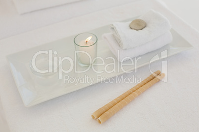 Towel and other spa objects