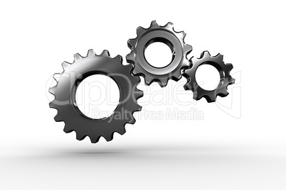 Metal cogs and wheels connecting