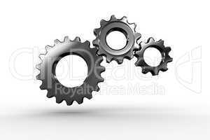 Metal cogs and wheels connecting